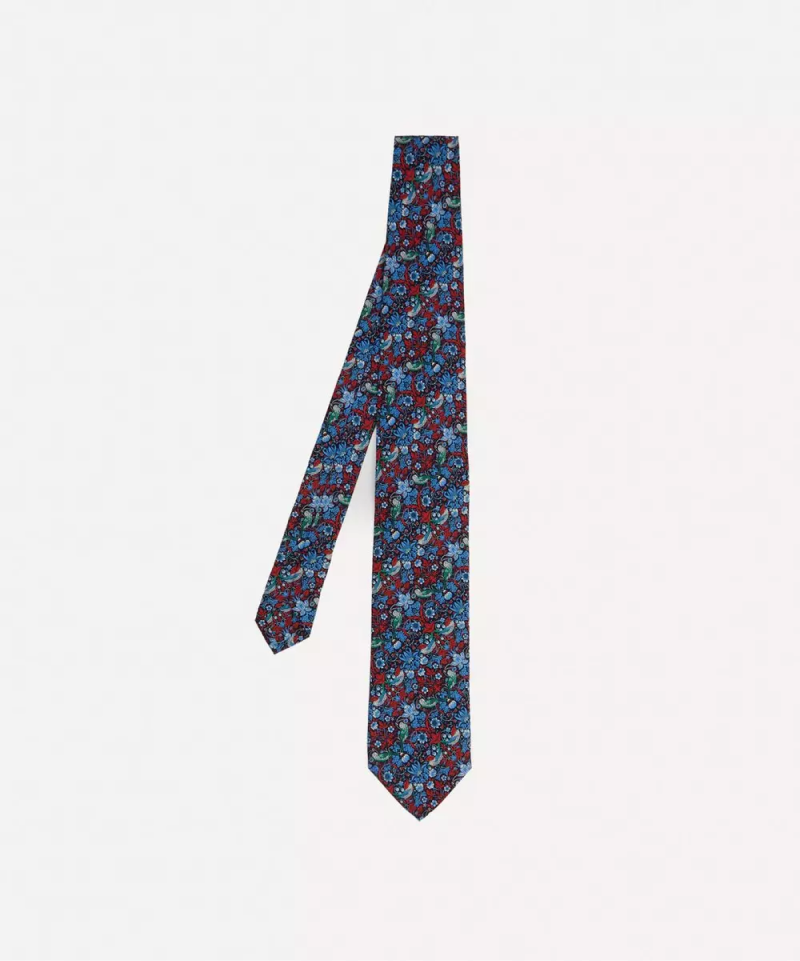 Strawberry Thief Printed Silk Tie - Multi