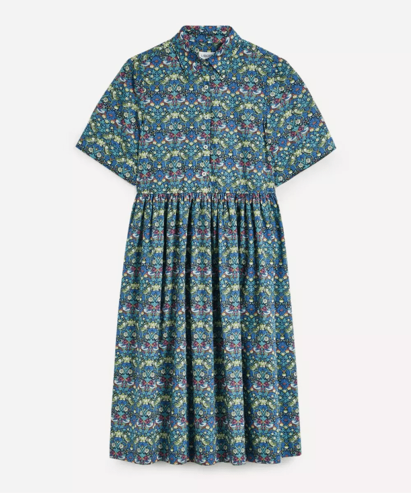 Strawberry Thief Tana Lawn™ Cotton Short-Sleeve Shirt Dress