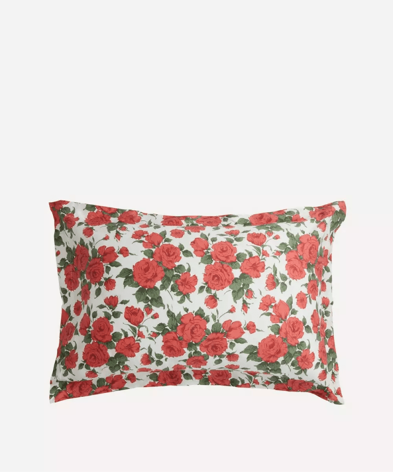 Carline Rose Cotton Sateen Standard Pillowcase - Red