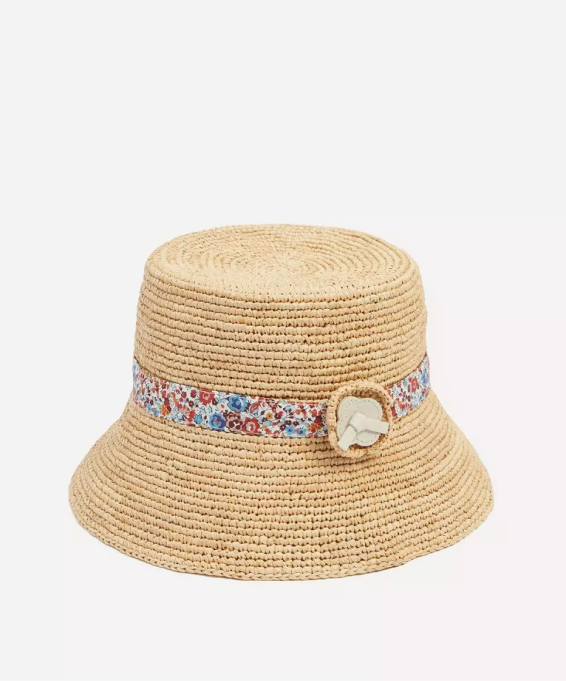 Raffia Bucket Hat - White