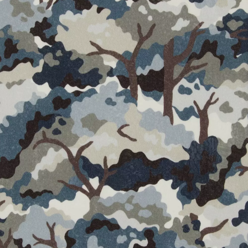 Woodland Canopy Silk Satin - Black