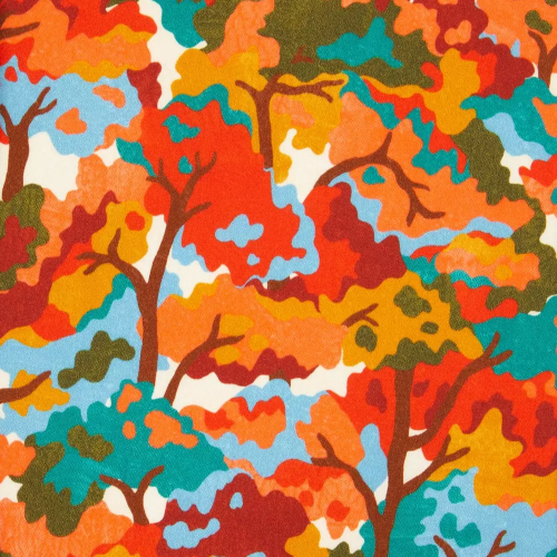 Woodland Canopy Silk Satin - Orange