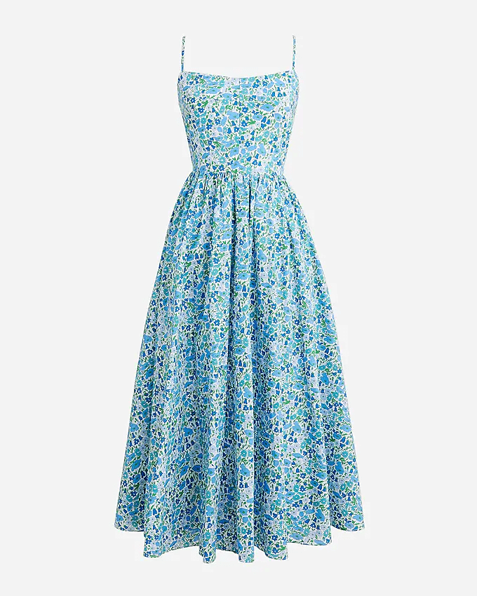 A-line midi dress in Liberty® Poppy and Daisy fabric