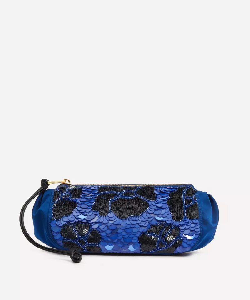 Poppy Dawn Sequin Clutch Bag - Blue