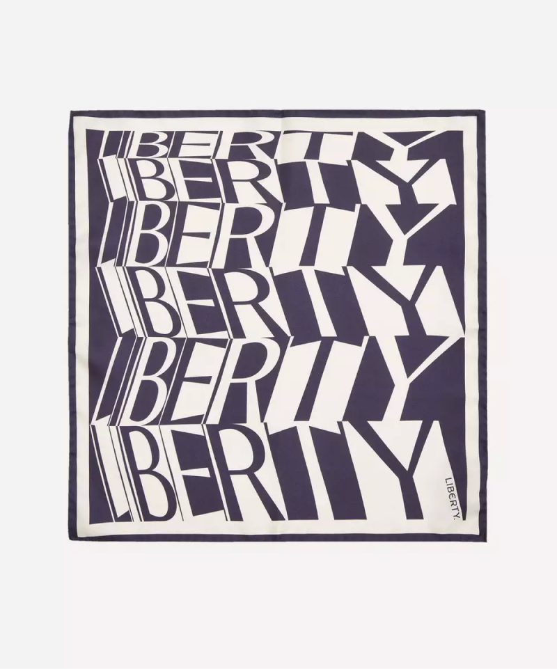 Liberty 45X45 Silk Twill Scarf - Navy