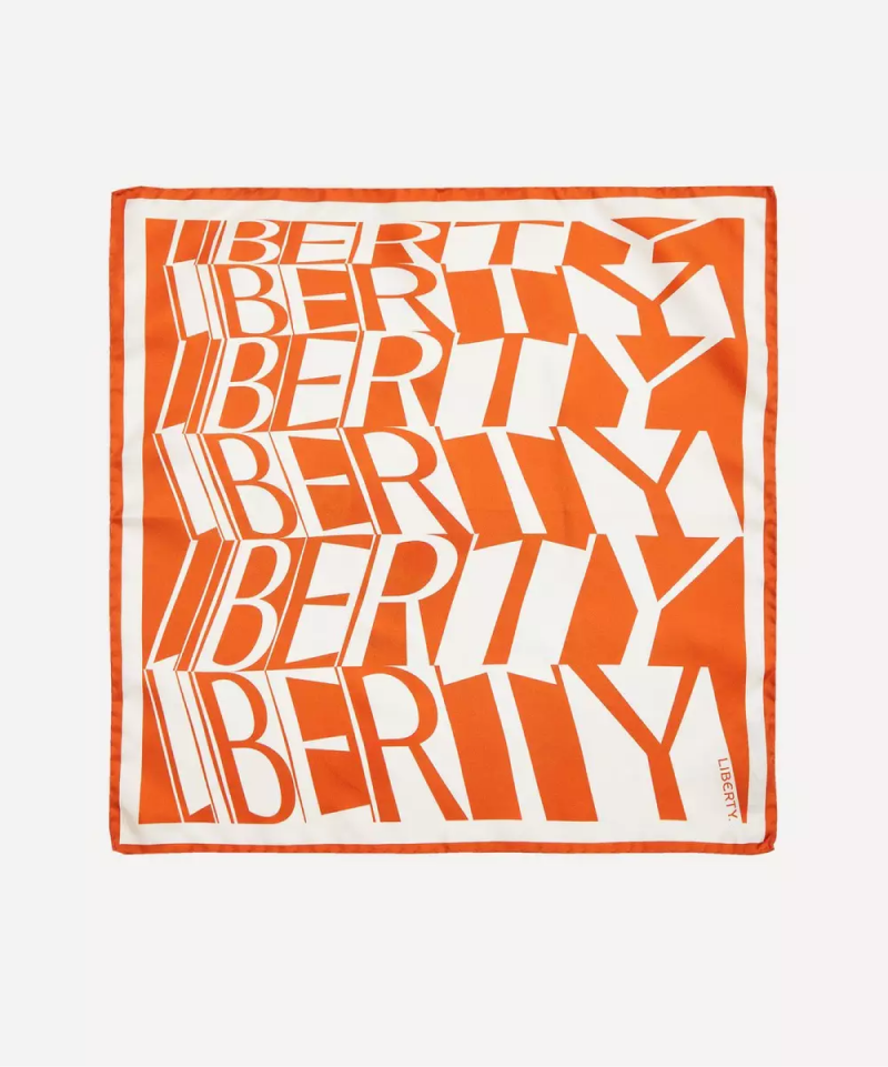 Liberty 45X45 Silk Twill Scarf - Orange