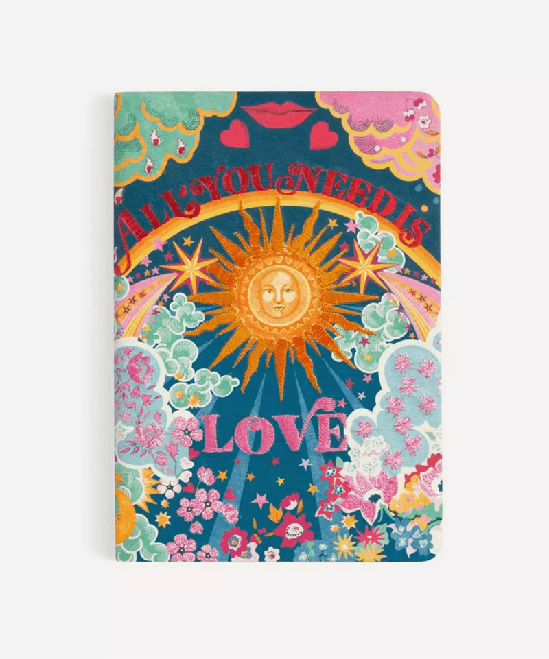 All You Need is Love &amp; Liberty Embroidered B5 Notebook